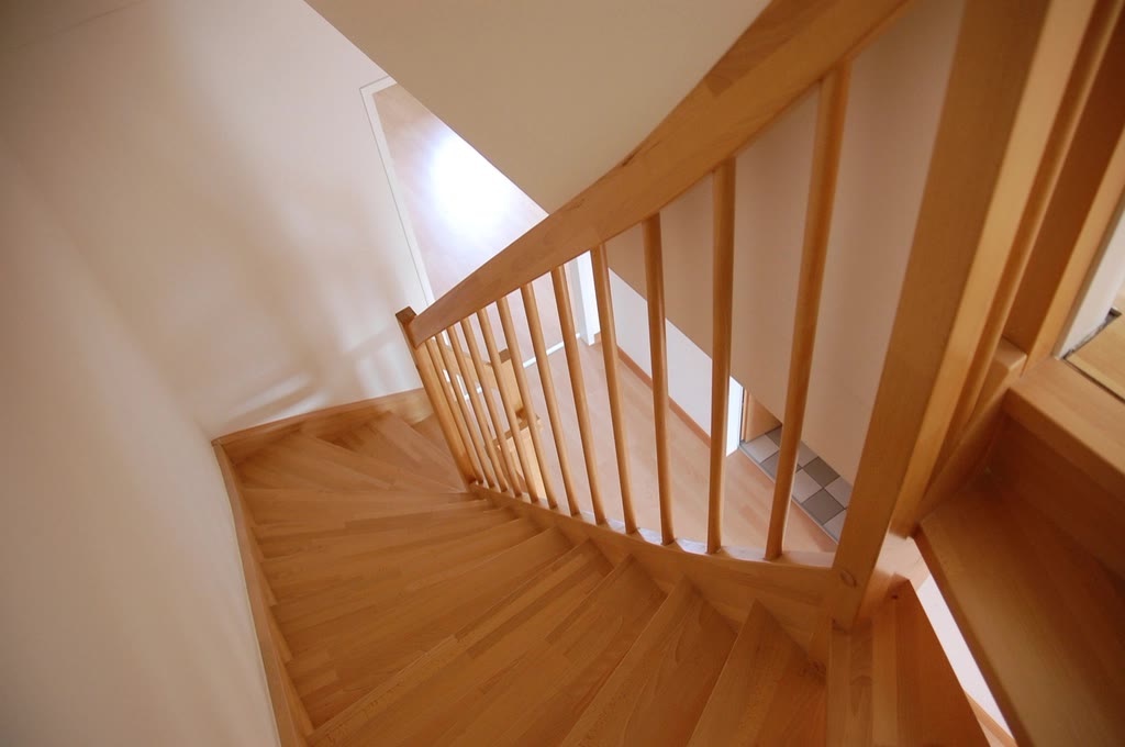 Custom timber staircase with balusters and handrail