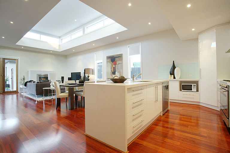Newly fitted-out open-plan office interior