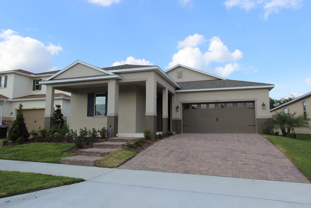 Completed single-storey family home with a double garage